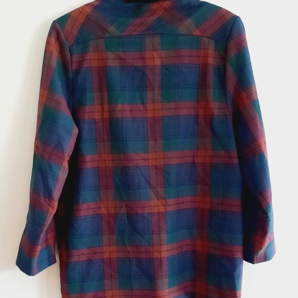 Made in Canada Vintage Plaid Blazer Navy/red Dark Academia School Uniform - Picture 3 of 5